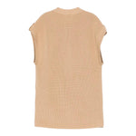 Pinko Gilet In Maglia Girocollo Tinta Unita per Bambina KFMA002X SABBIA PINKO 