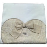 Le Bebe Coperta Tinta Unita con Ricami per Neonata LBG6332 BIANCO LE BEBE 