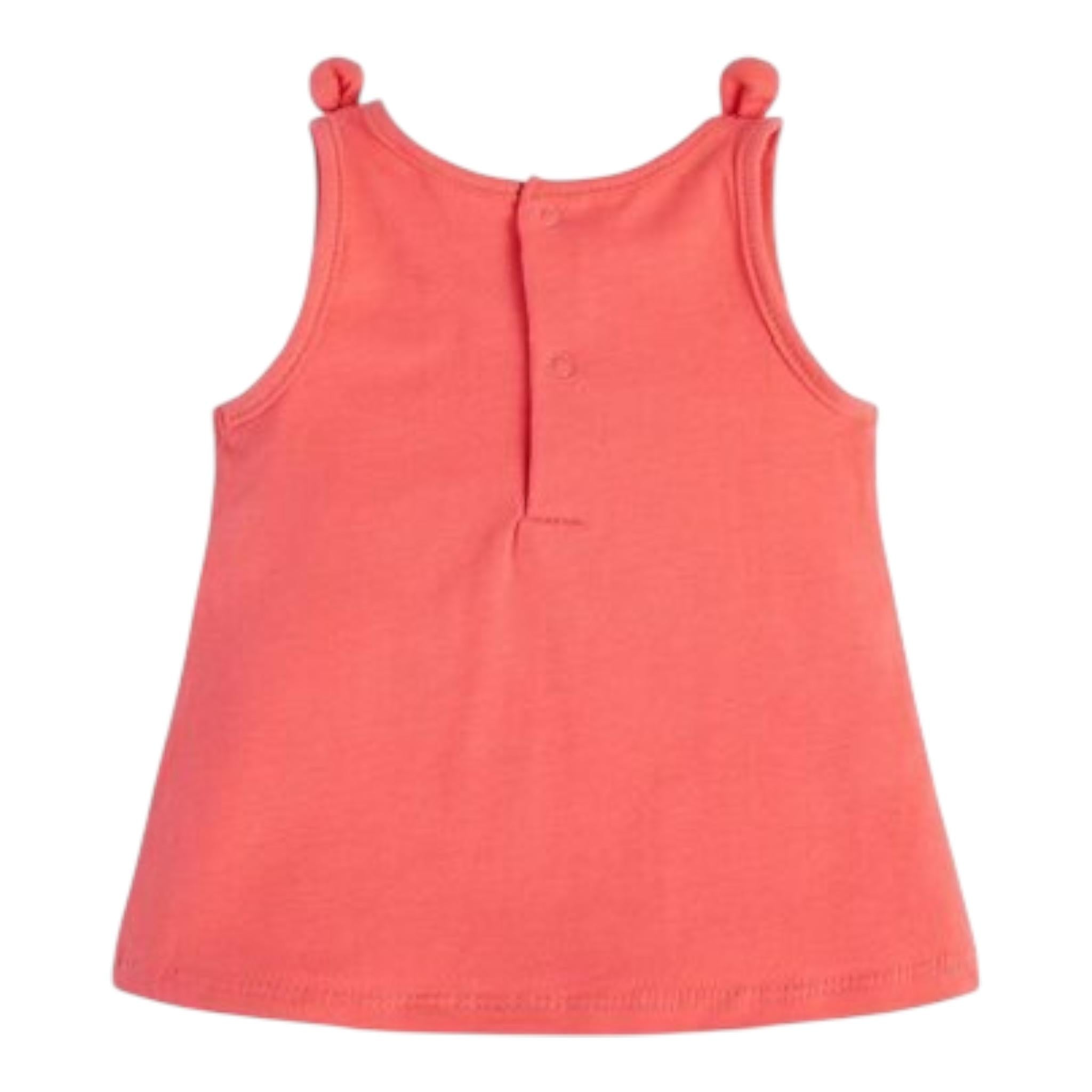 Guess Canotta Girocollo Tinta Unita con Stampa per Neonata K3GI06K6YW0 FUXIA GUESS 