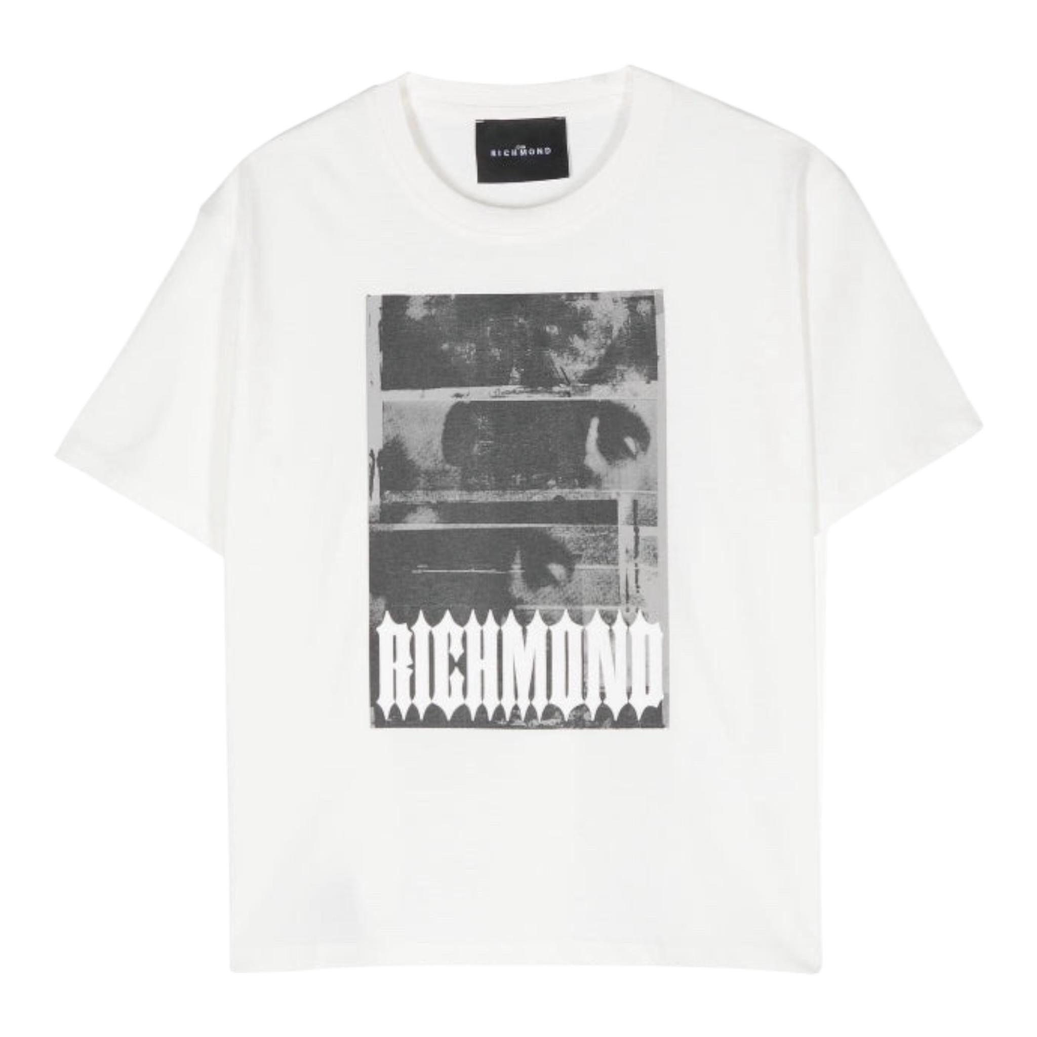 JOHN RICHMOND t-shirt girocollo tinta unita con stampa Bianco per Bambino RBA24112TST9 BIANCO JOHN RICHMOND 