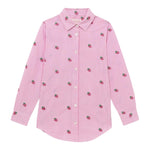 Saint Barth Camicia Bicolore con Fantasia A Righe per Bambina BRIG003 BIANCO/ROSA SAINT BARTH 