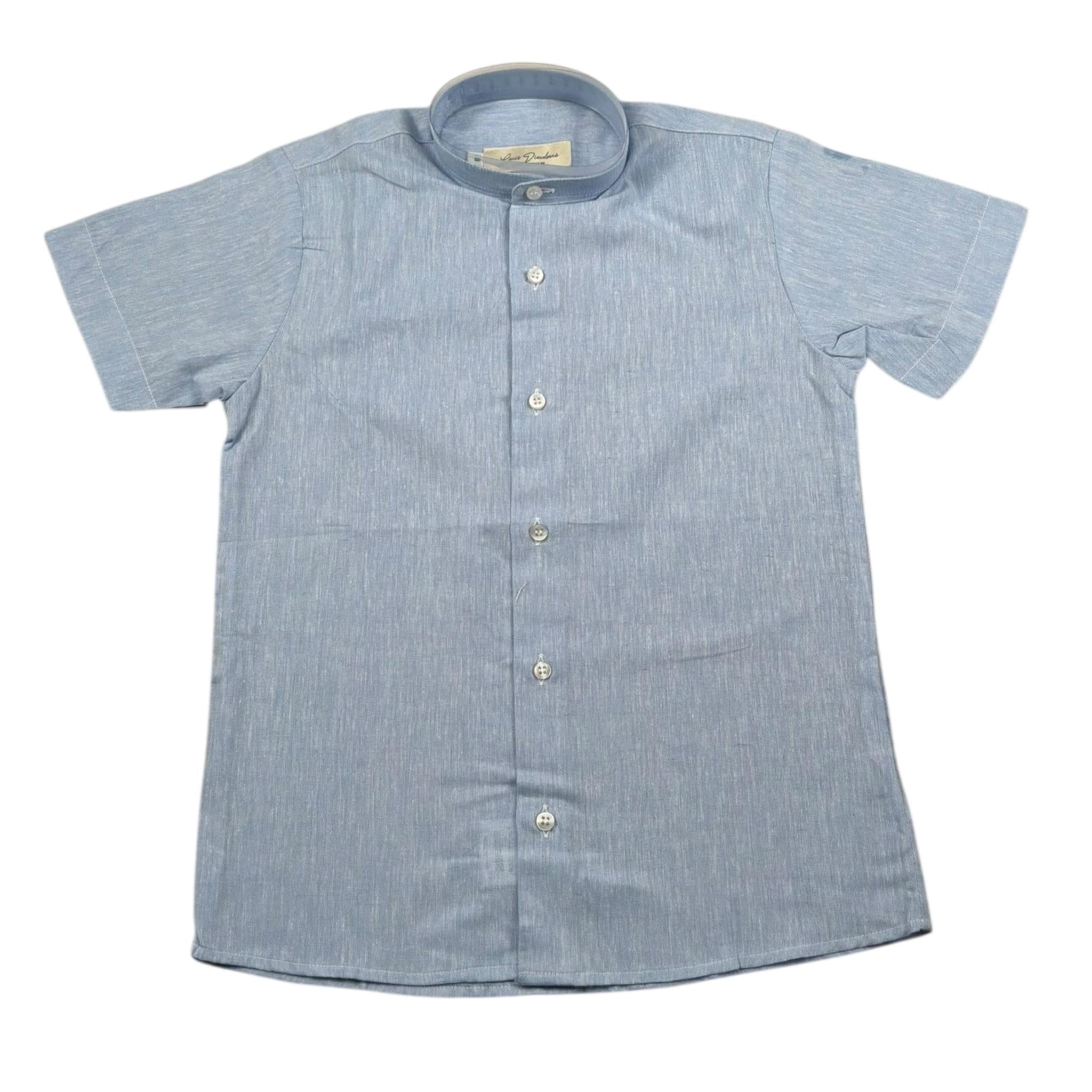 Louis Dieudonne' Camicia Mezza Manica Tinta Unita per Bambino LD03 AZZURRO LOUIS DIEUDONNE' 