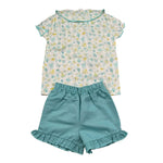 Calamaro Completo 2 Pezzi Camicia-Culotte per Bambina 11122 BIANCO CALAMARO 