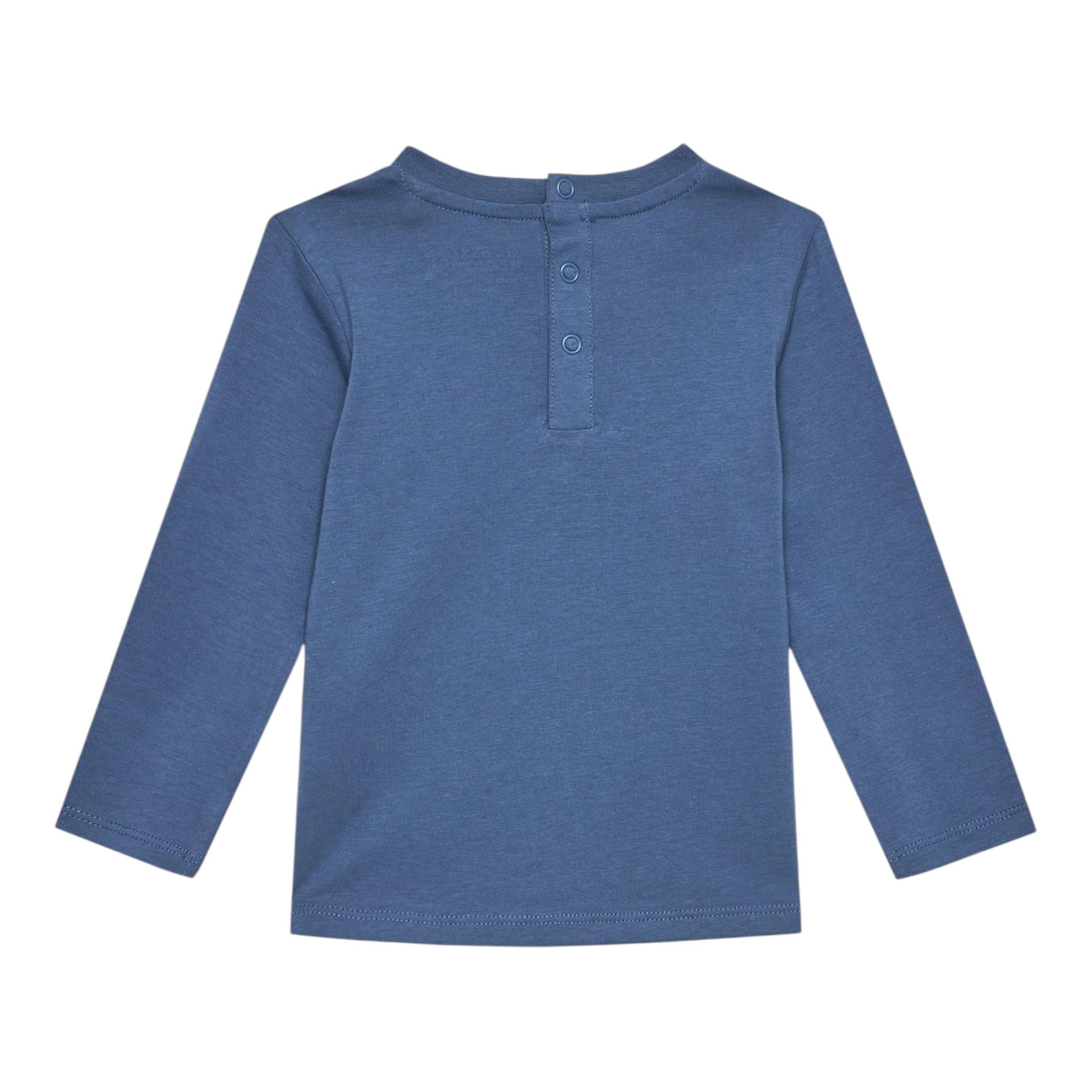 GUESS shirt girocollo tinta unita ocn logo Blu per Neonato I4YI01K8HM4 BLU GUESS 