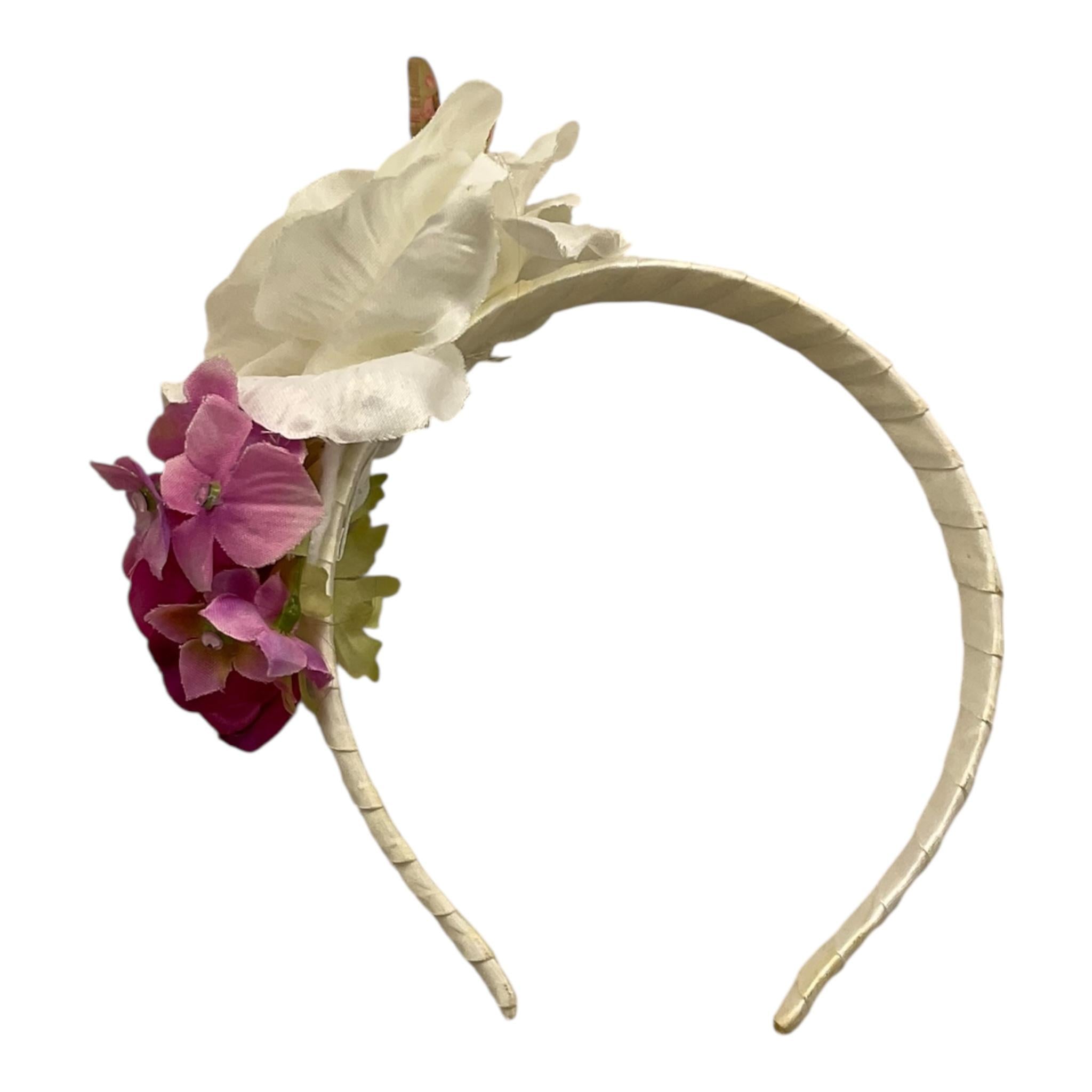 Fun & Fun Cerchietto Tinta Unita con Applicazione per Bambina CRCC1 PANNA FUN & FUN 