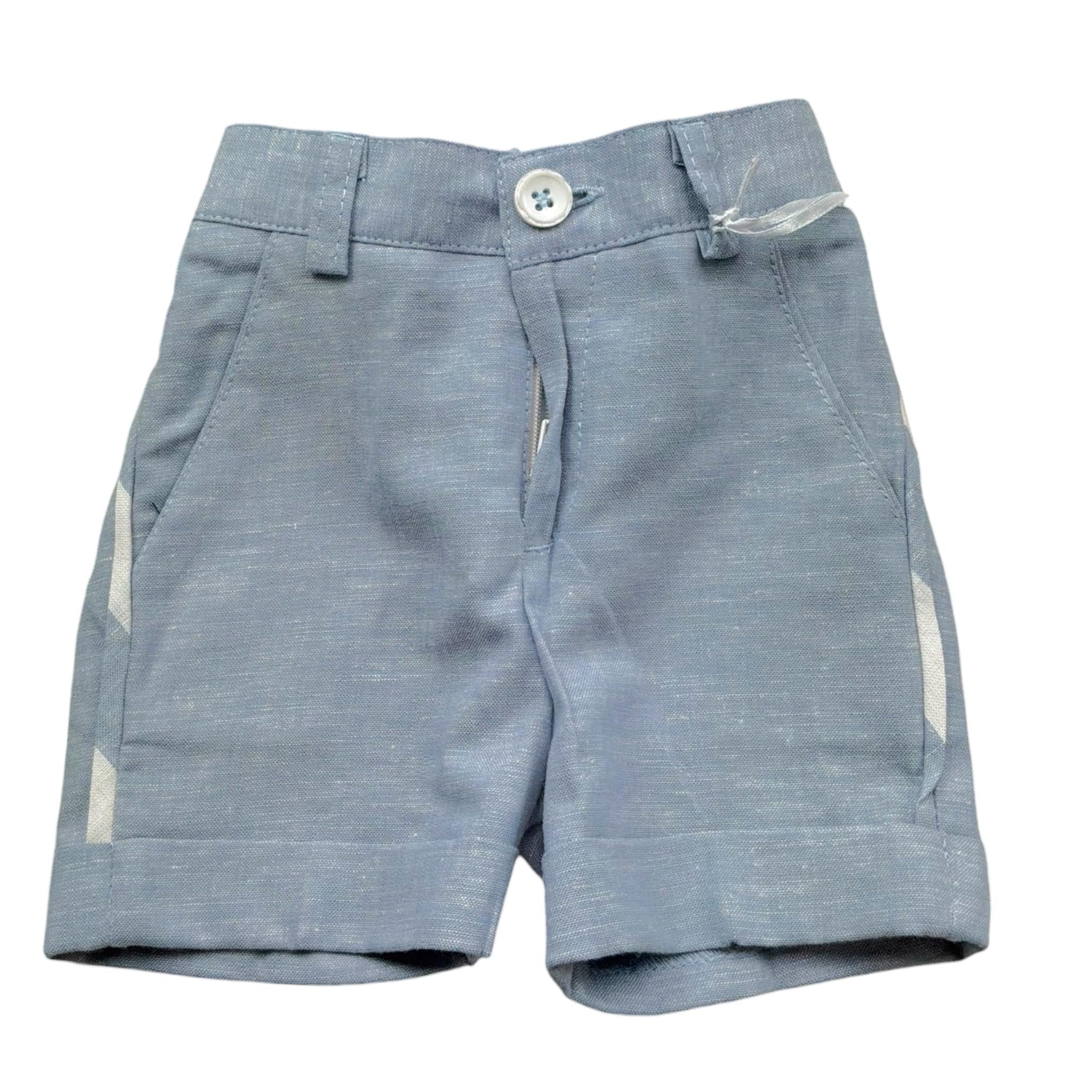 Manuel & Frank Bermuda Tinta Unita con Elastico In Vita per Neonato MF1333I AZZURRO MANUEL & FRANK 