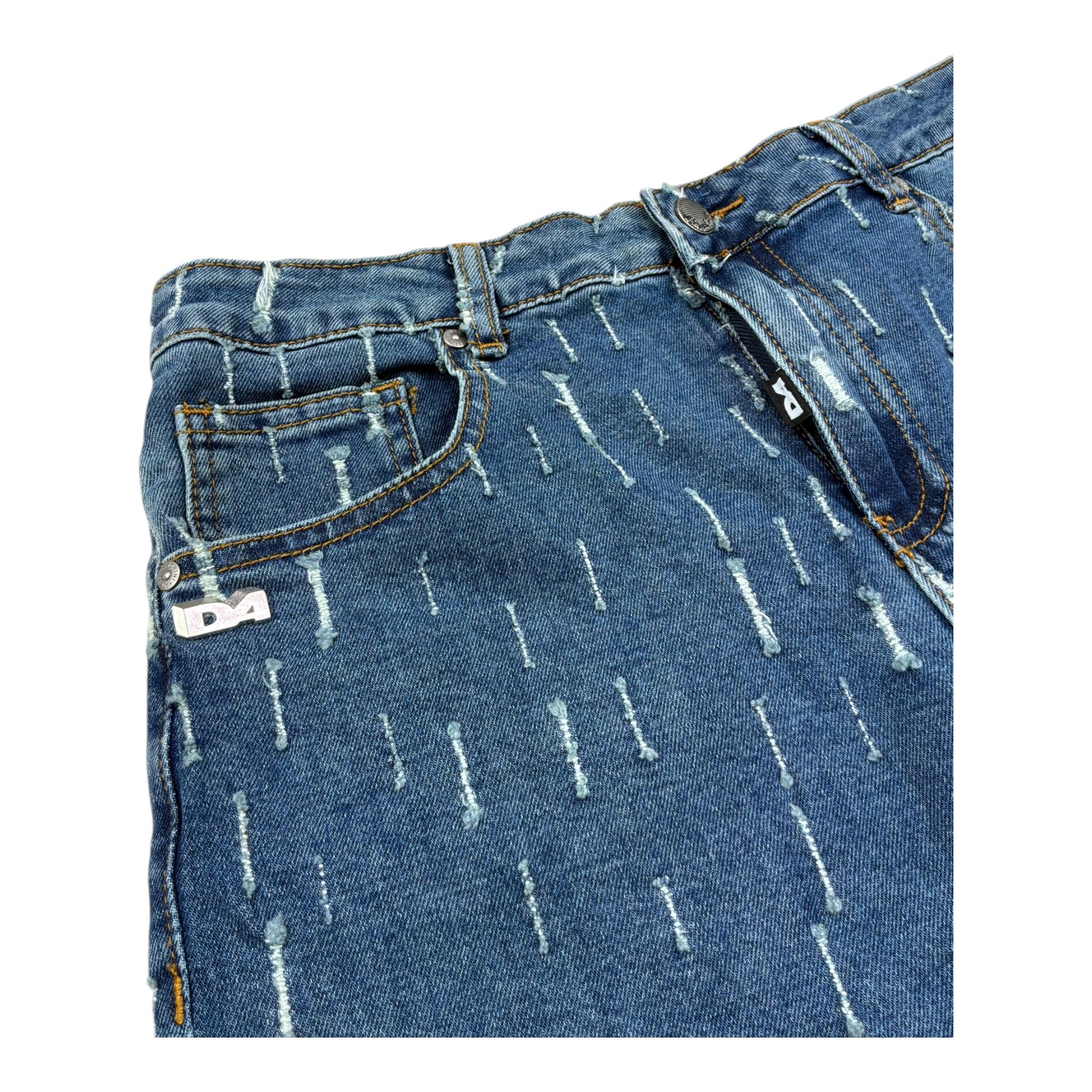 Daniele Alessandrini Bermuda In Denim Tinta Unita con Strappi per Bambino 1236SD00256X BLU DANIELE ALESSANDRINI 