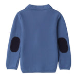 SARABANDA cardigan tinta unita con bottoni e toppe Blu per Bambino A104J BLU SARABANDA 