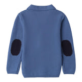 SARABANDA cardigan tinta unita con bottoni e toppe Blu per Bambino A104J BLU SARABANDA 
