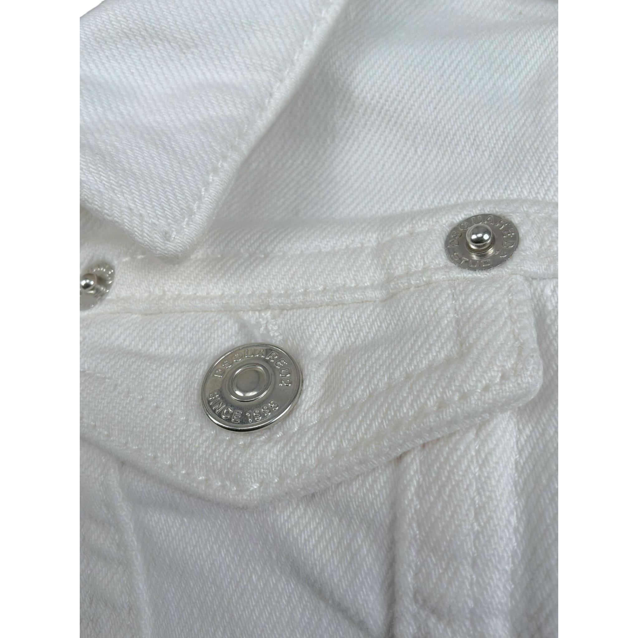 Dsquared2 Giubbino Tinta Unita In Denim per Neonato DQ1765 BIANCO DSQUARED2 