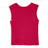 Liu Jo Einfarbiges geripptes Tanktop mit Rundhalsausschnitt Fuchsie für Mädchen