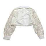 Janice Camicia Tinta Unita Traforata per Bambina JN707R BIANCO JANICE 