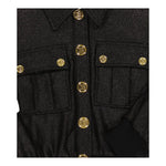 BALMAIN felpa con bottoni tinta unita lurex Nero per Bambina 6R2A77 NERO BALMAIN 