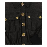 BALMAIN felpa con bottoni tinta unita lurex Nero per Bambina 6R2A77 NERO BALMAIN 