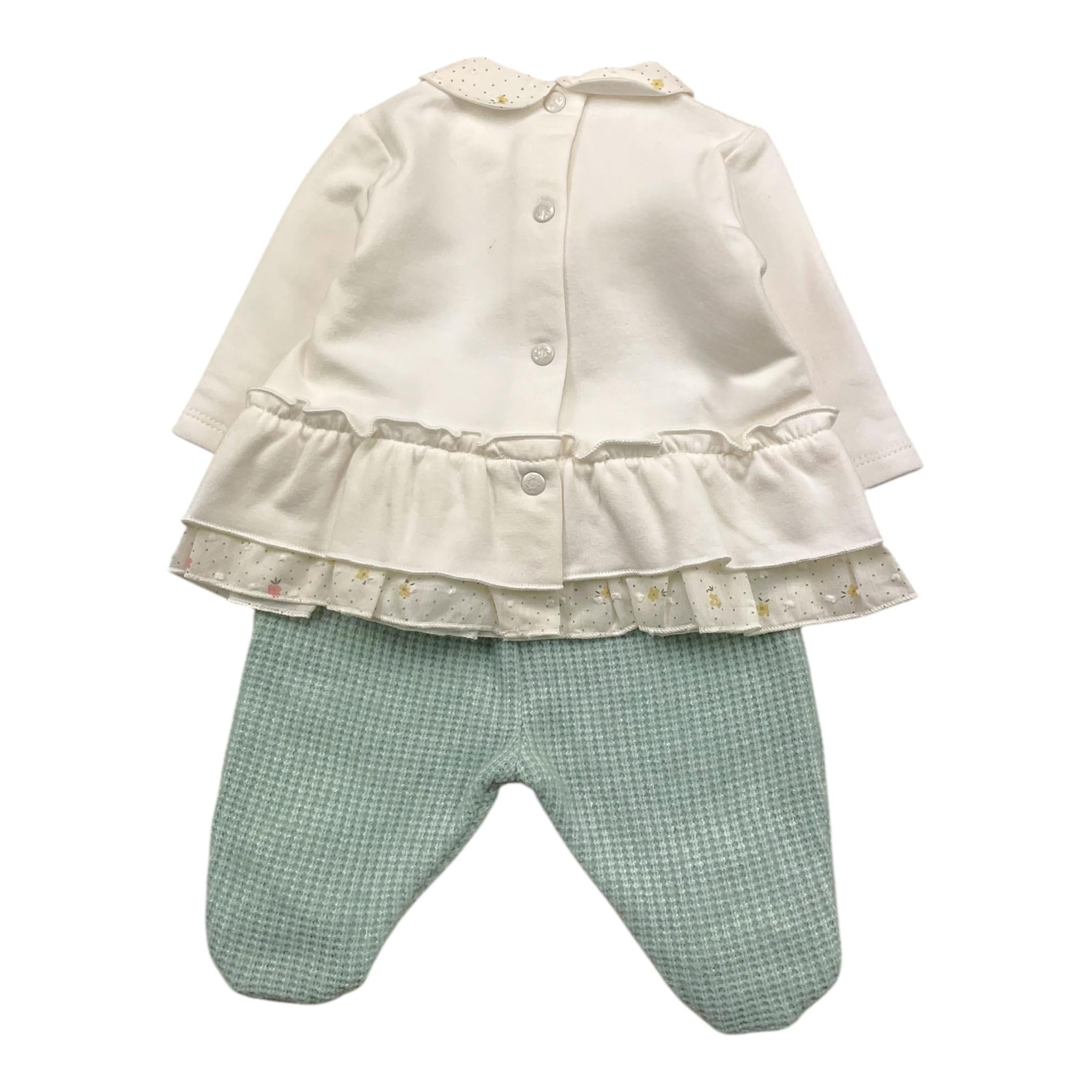 NINNAOH completo 2pz bicolore maglia-ghettina Bianco/rosa per Neonata I2471C BIANCO/AZZURRO NINNAOH 