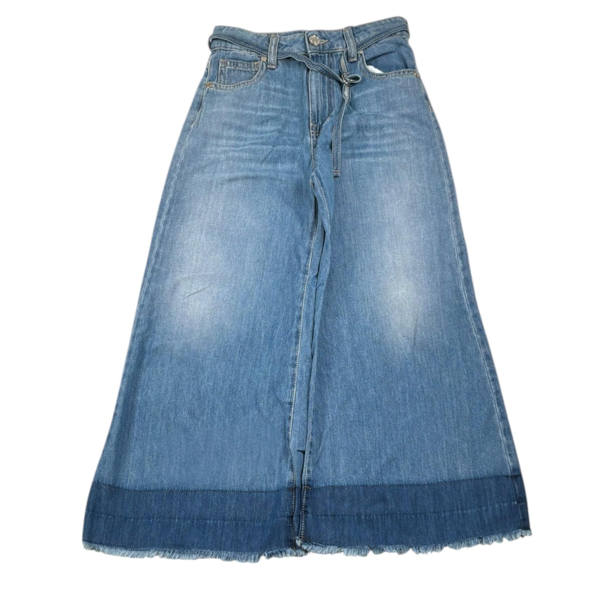 Please Jeans Tinta Unita Modello A Palazzo per Bambina PH06012G72 BLU PLEASE 