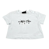 Marc Ellis T-Shirt Girocollo Tinta Unita con Brillantini per Neonata JMNTS16797N BIANCO MARC ELLIS 