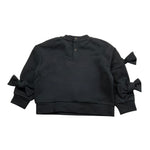 ELISABETTA FRANCHI felpa girocollo tinta unita con applicazioni fiocchi Nero per Neonata EGFE049N NERO ELISABETTA FRANCHI 