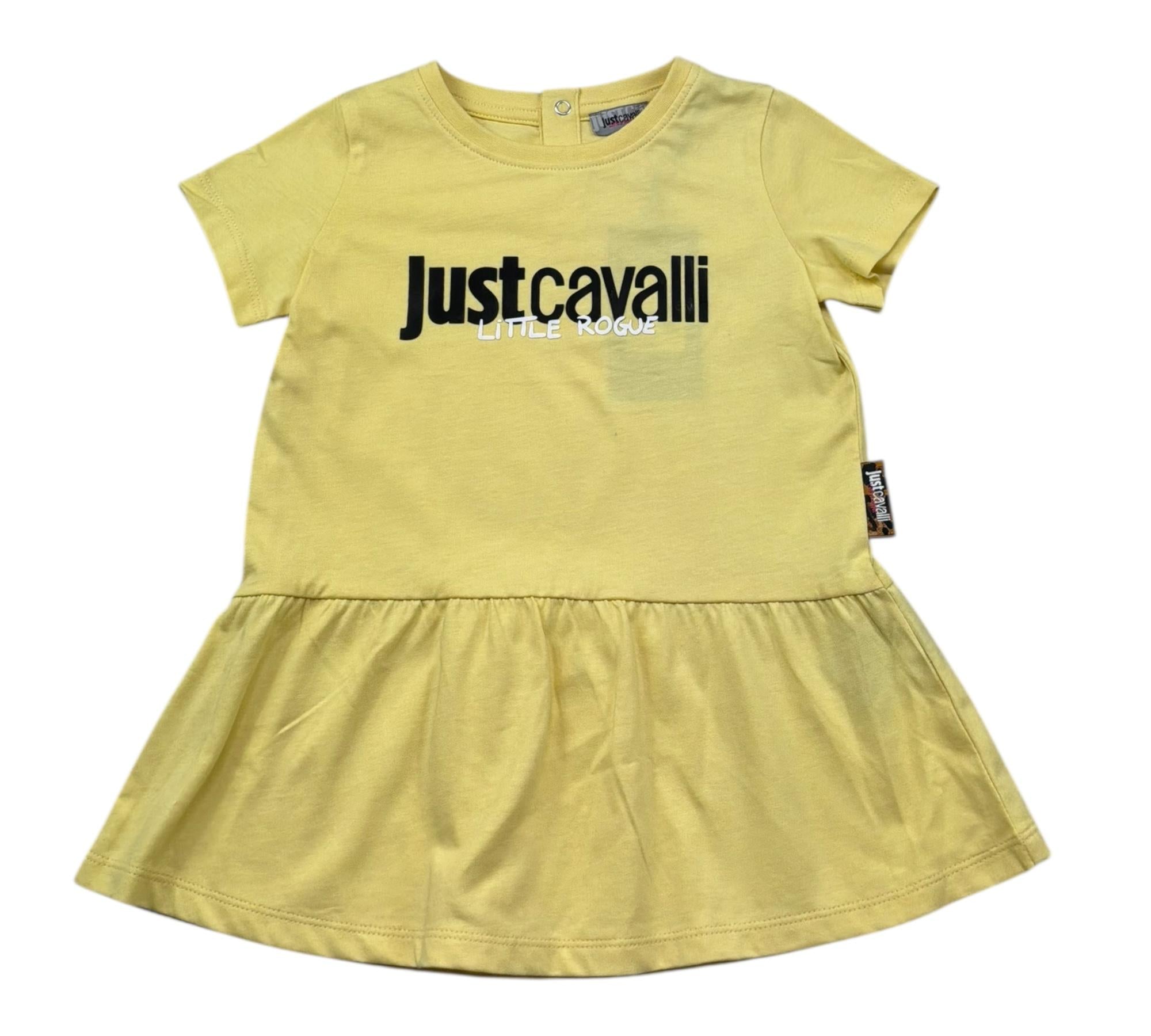 Just Cavalli Abito Mezza Manica Tinta Unita con Logo per Neonata JIP26026VE GIALLO JUST CAVALLI 