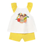 Mayoral Completo 2 Pezzi Canotte-Short per Neonata 1234 BIANCO/GIALLO MAYORAL 