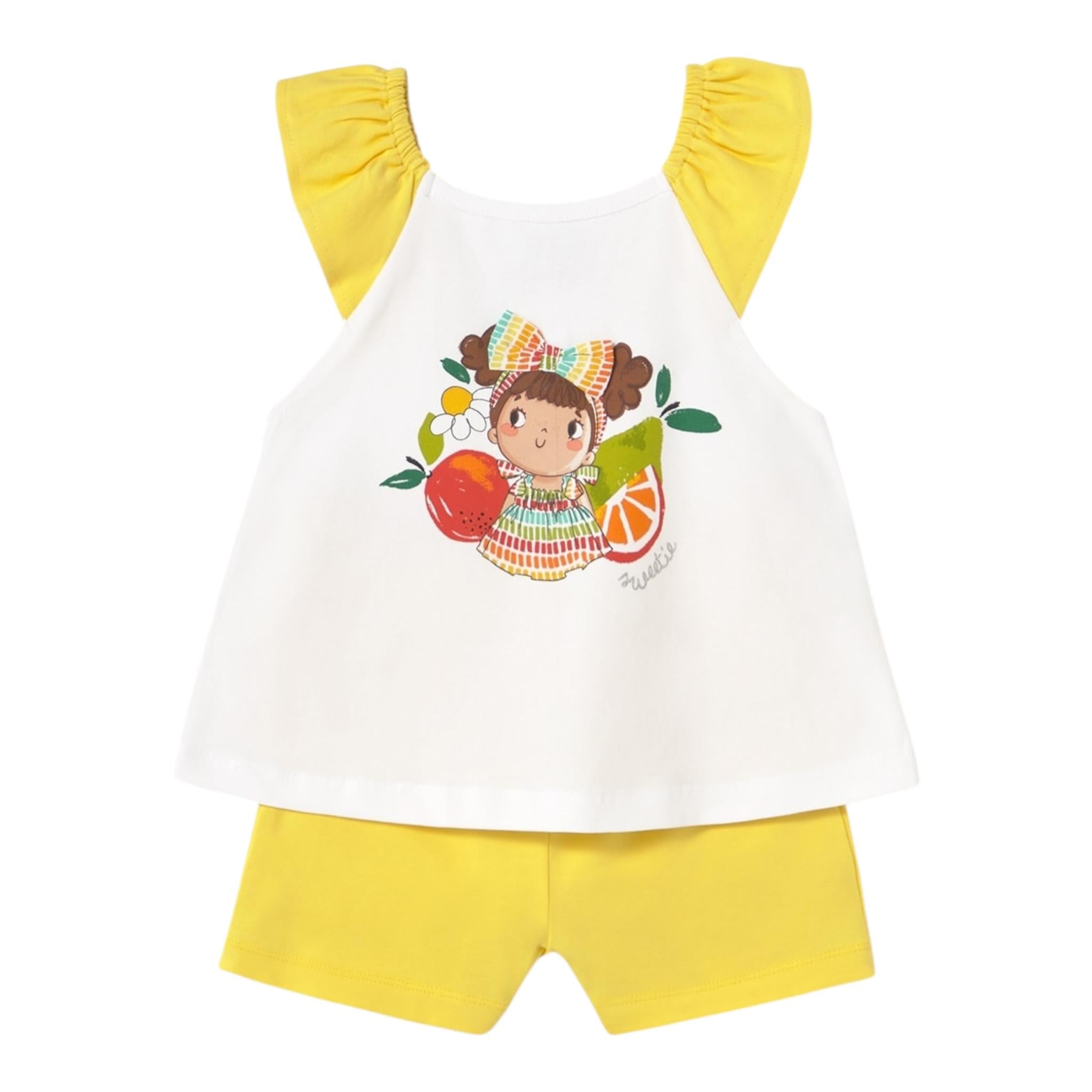 Mayoral Completo 2 Pezzi Canotte-Short per Neonata 1234 BIANCO/GIALLO MAYORAL 