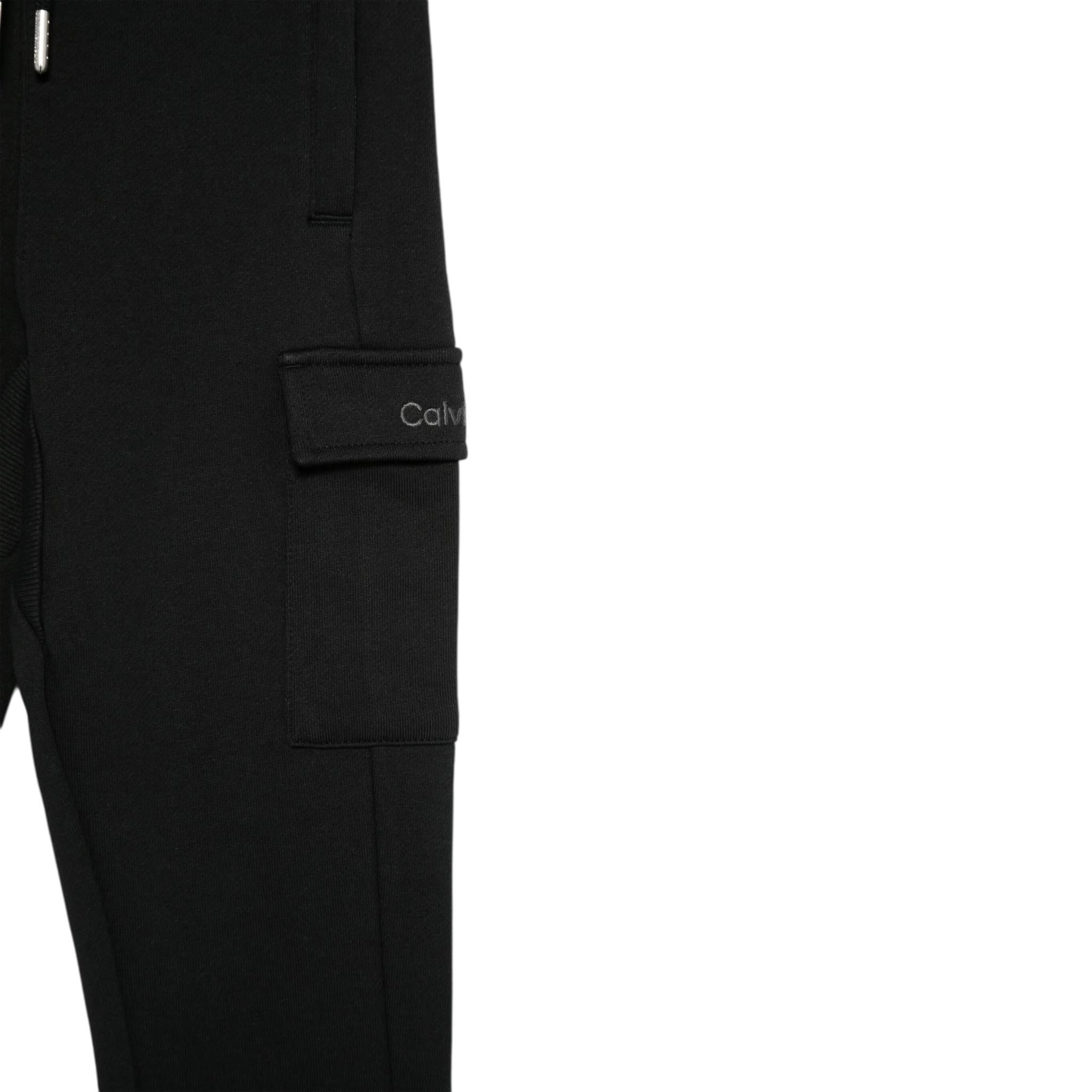 Calvin Klein Pantalone Tuta Tinta Unita per Bambino IB0IB02409Q NERO CALVIN KLEIN 