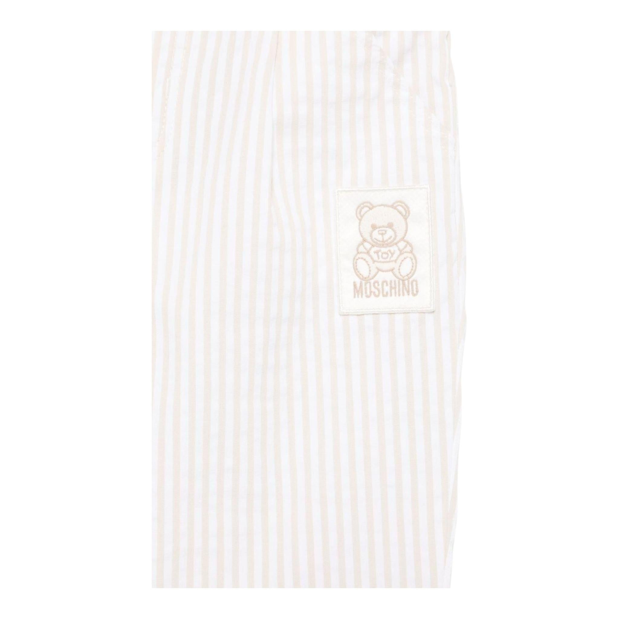 Moschino Pantalone Fantasia A Righe per Bambino MUP05 BIANCO/BEIGE MOSCHINO 