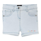John Richmond Short In Denim Tinta Unita con Logo per Bambina RIP25031SHJXX AZZURRO JOHN RICHMOND 