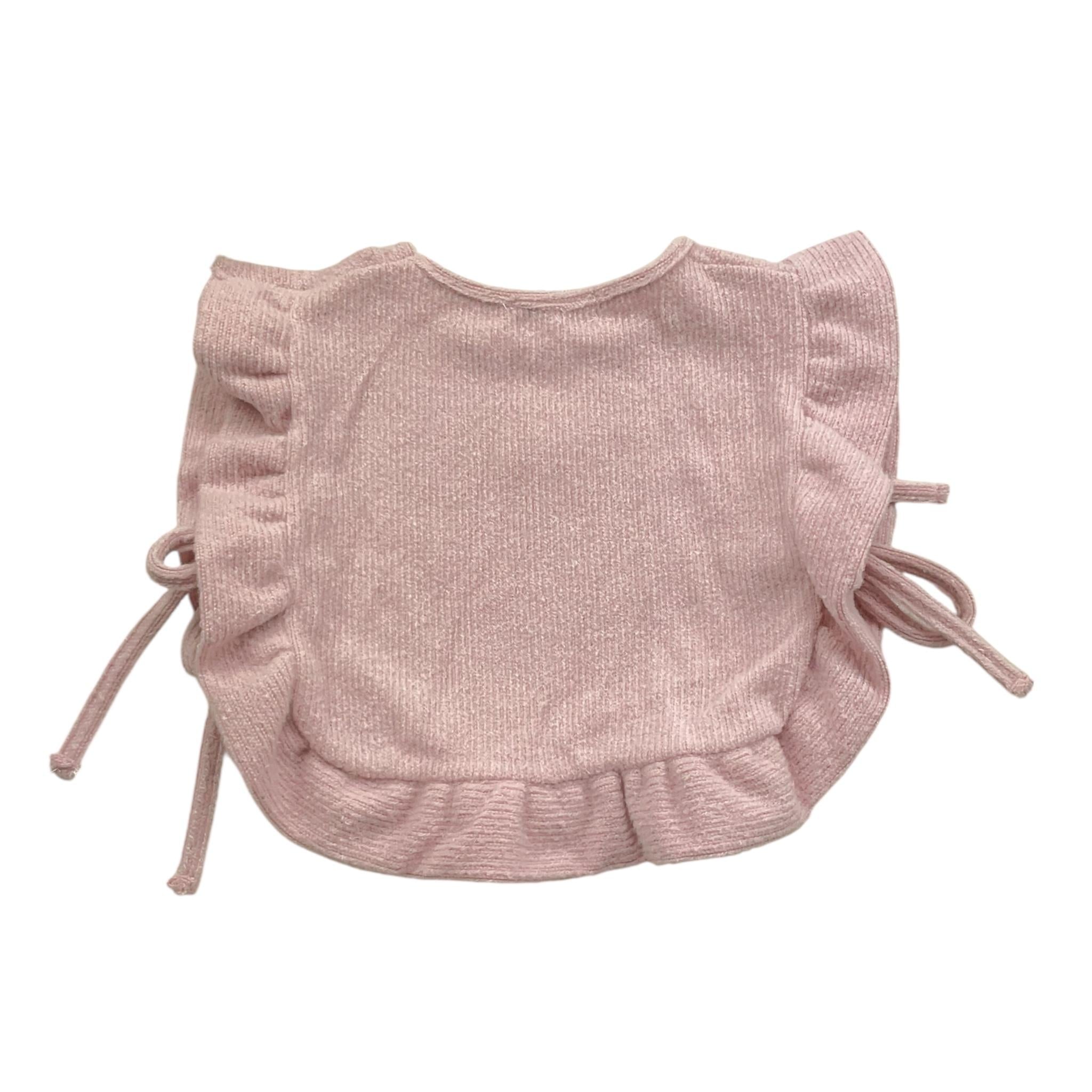 CALAMARO gilet tinta unita con balze Rosa per Neonata 14015 ROSA CALAMARO 