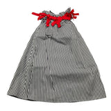 Piccola Ludo Abito Tinta Unita con Fantasia A Righe per Bambina BS10WB023 BIANCO PICCOLA LUDO 