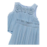 Abel & Lula Completo 2 Pezzi Top-Gonna Tinta Unita per Bambina 5071 AZZURRO ABEL & LULA 