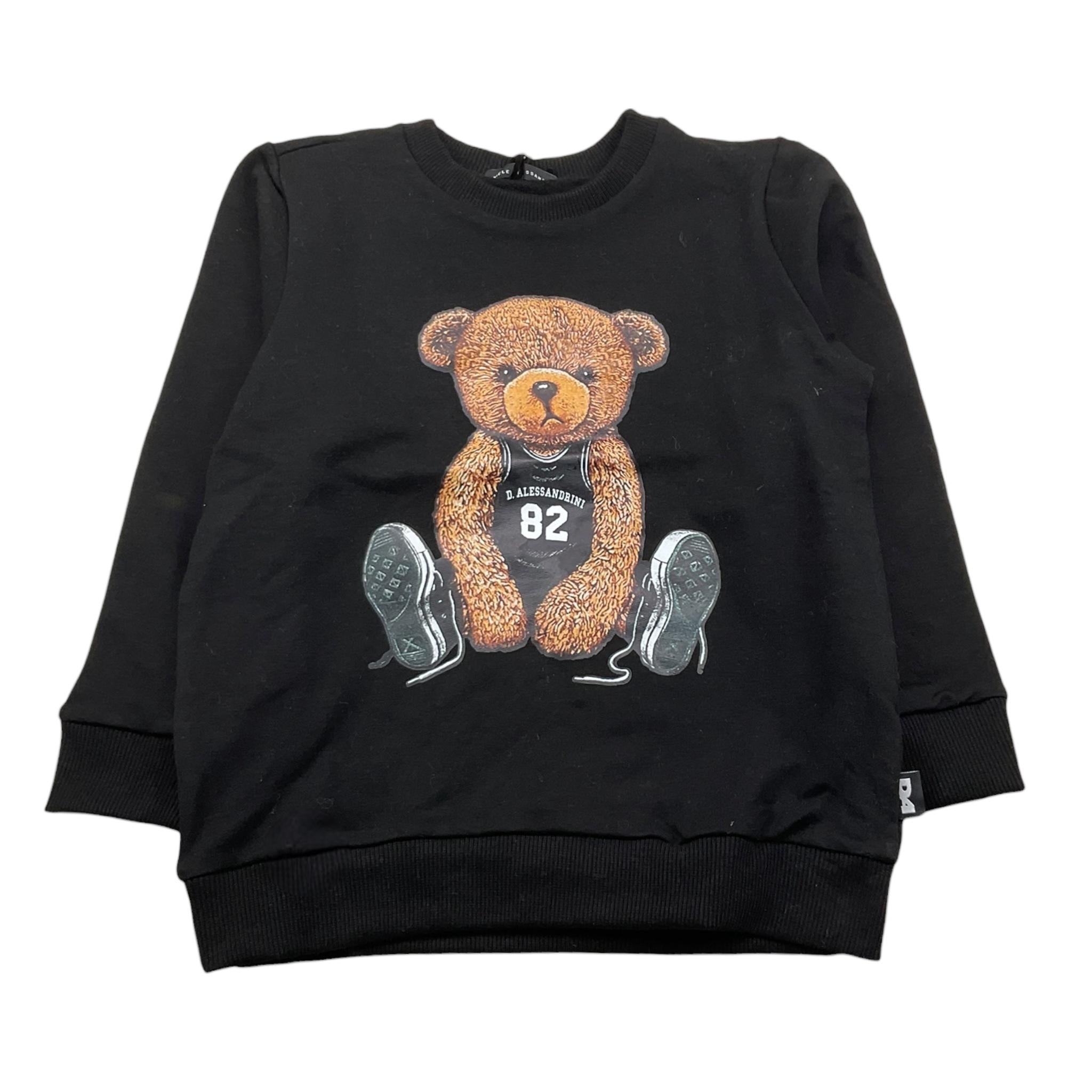 DANIELE ALESSANDRINI felpa girocollo tinta unita con stampa Nero per Neonato 1291F00032XXX NERO DANIELE ALESSANDRINI 