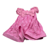 Miss Grant Abito Tinta Unita Traforato per Bambina MG1268J ROSA MISS GRANT 