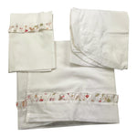 NINNAOH lenzuola set 3pz tinta unita con stampa Bianco per Neonata I24LE9 BIANCO NINNAOH 