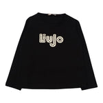 LIU JO shirt girocollo tinta unita con stampa Nero per Bambina KF4090XX NERO LIU JO 