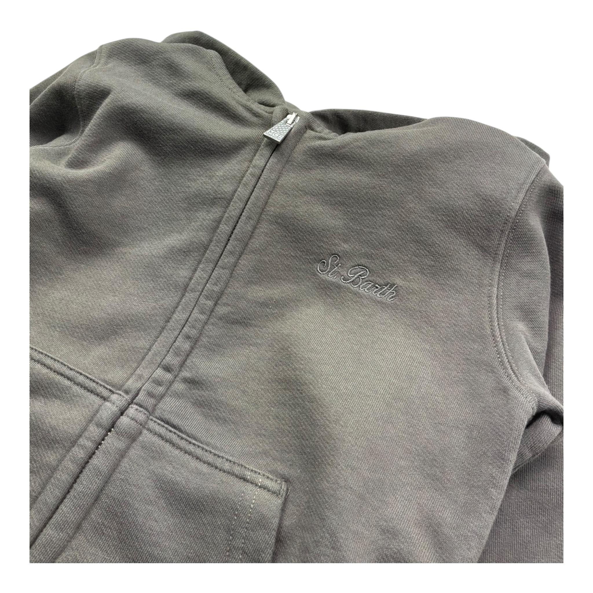 Saint Barth Felpa Tinta Unita con Zip E Cappuccio per Bambino 00644L MARRONE SAINT BARTH 