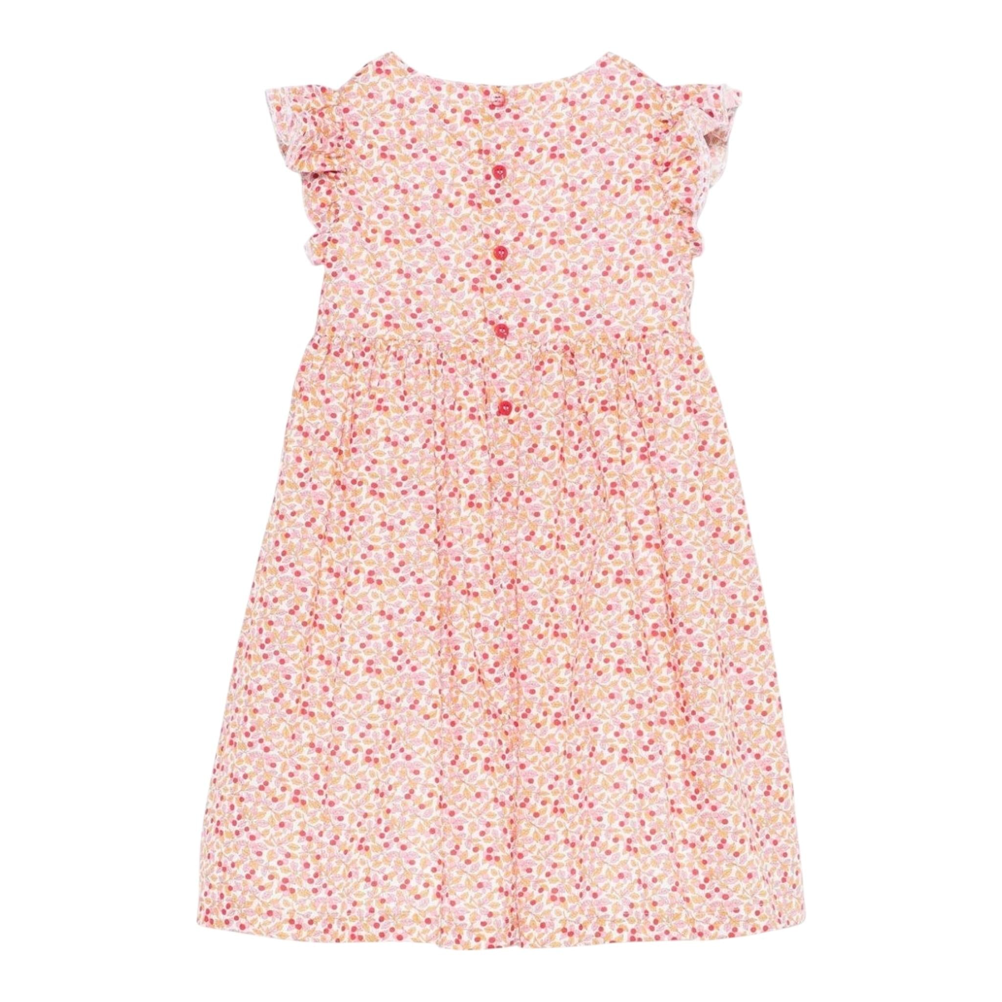 Il Gufo Abito Tinta Unita con Fantasia Fiori per Bambina P25VM791C4139 BIANCO IL GUFO 