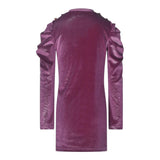 MARC ELLIS abito manica lunga tinta unita in velluto Viola per Bambina JMJDR00108 VIOLA MARC ELLIS 