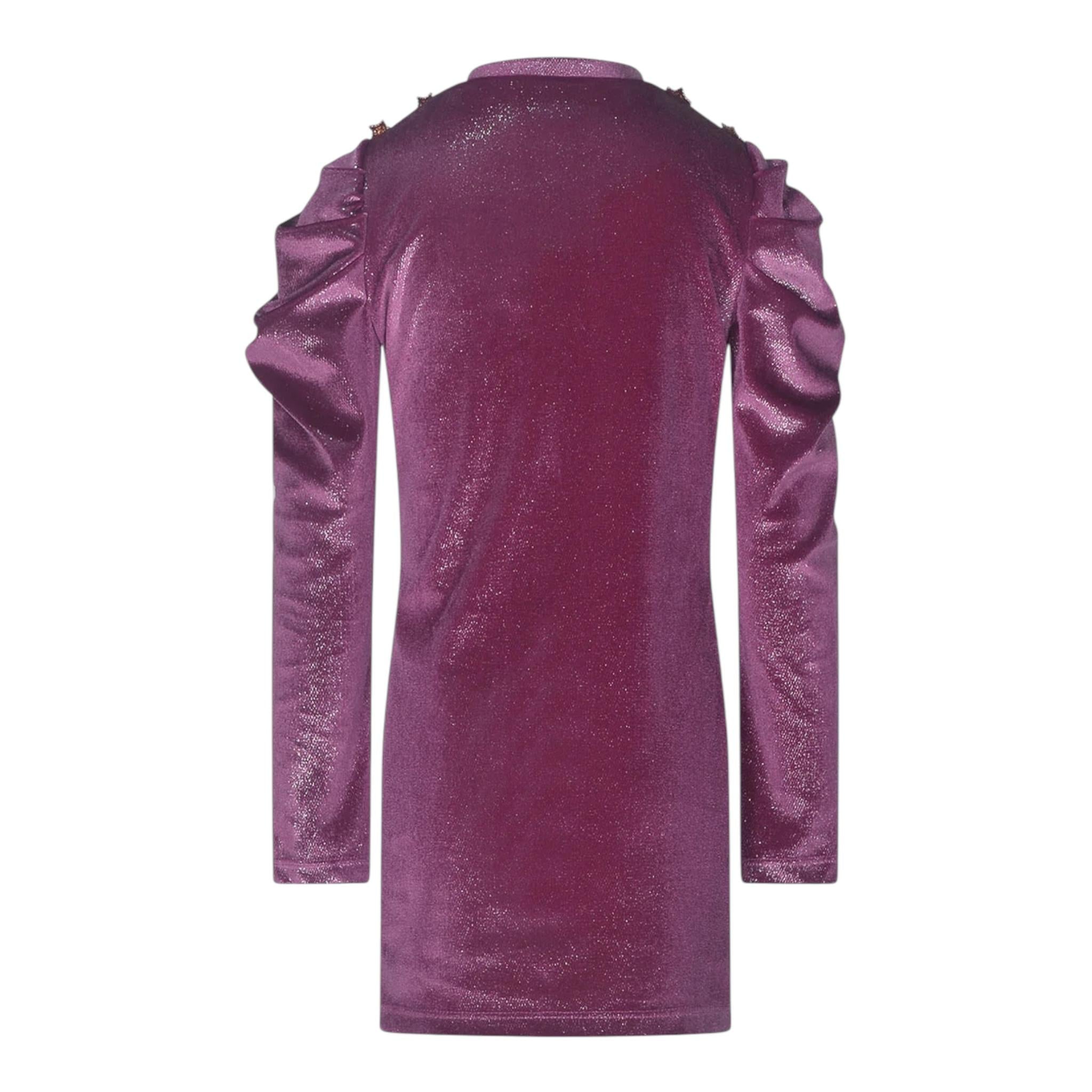 MARC ELLIS abito manica lunga tinta unita in velluto Viola per Bambina JMJDR00108 VIOLA MARC ELLIS 