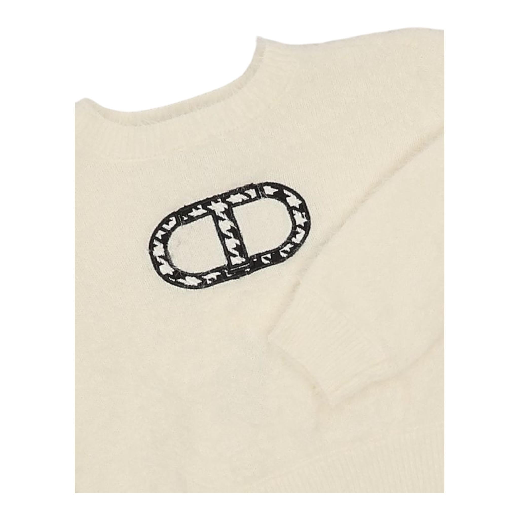 TWINSET maglia tinta unita con stampa Panna per Bambina 242GJ3210 PANNA TWINSET 