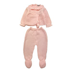 BABIDU completo 3pz ghettina-maglia-cappello tinta unita Rosa per Neonata 51759 ROSA BABIDU 