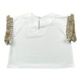 Magil T-Shirt Tinta Unita con Frange per Bambina FN26165J BIANCO MAGIL 