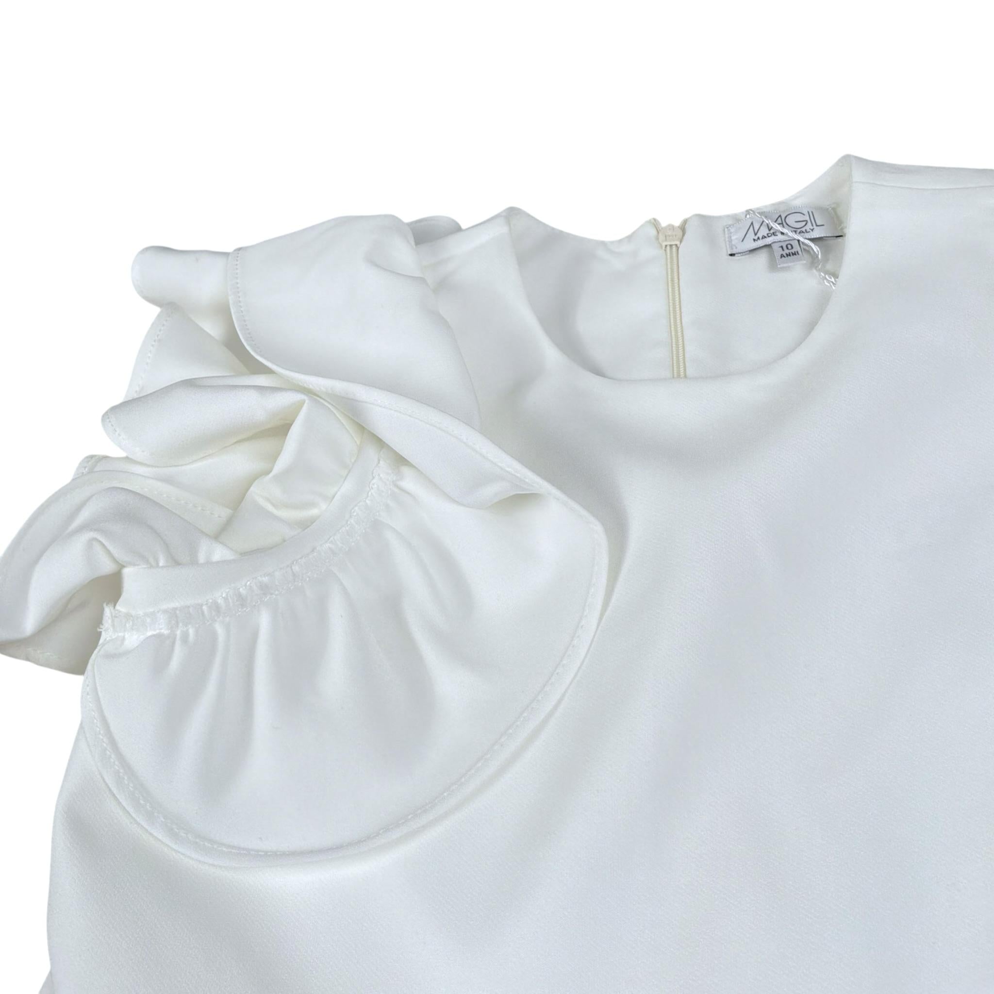 Magil Tuta Intera Tinta Unita Giromanica per Bambina HN28039 BIANCO MAGIL 