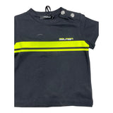 Balmain T-Shirt Tinta Unita Con Stampa Nero Per Neonato