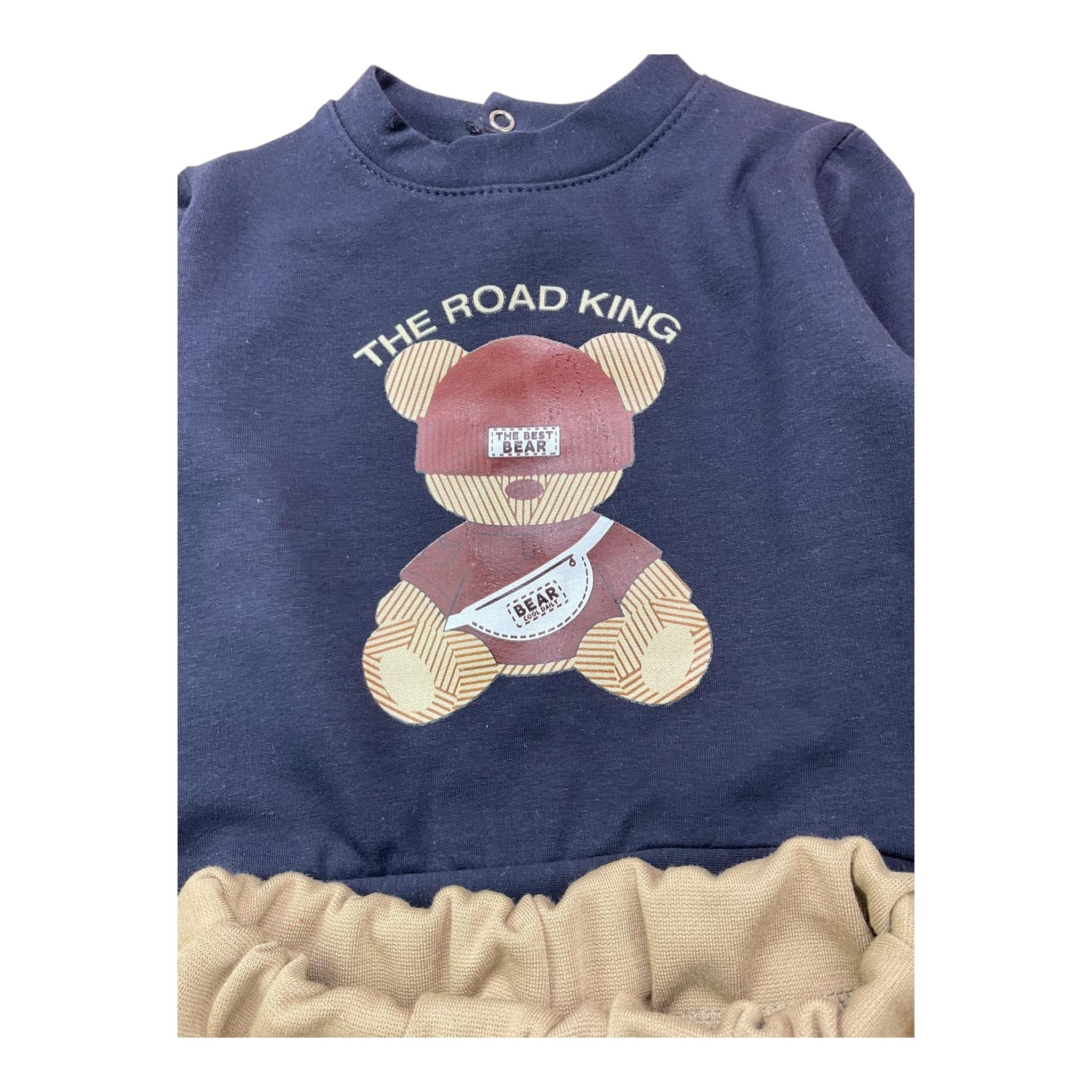 THE ROAD KING completo 2pz bicolore felpa-pantalone Blu per Neonato K069 BLU THE ROAD KING 