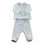 Le Bebe Completo 2 Pezzi Shirt-Ghettina Tinta Unita per Neonata LBG6291 BIANCO LE BEBE 