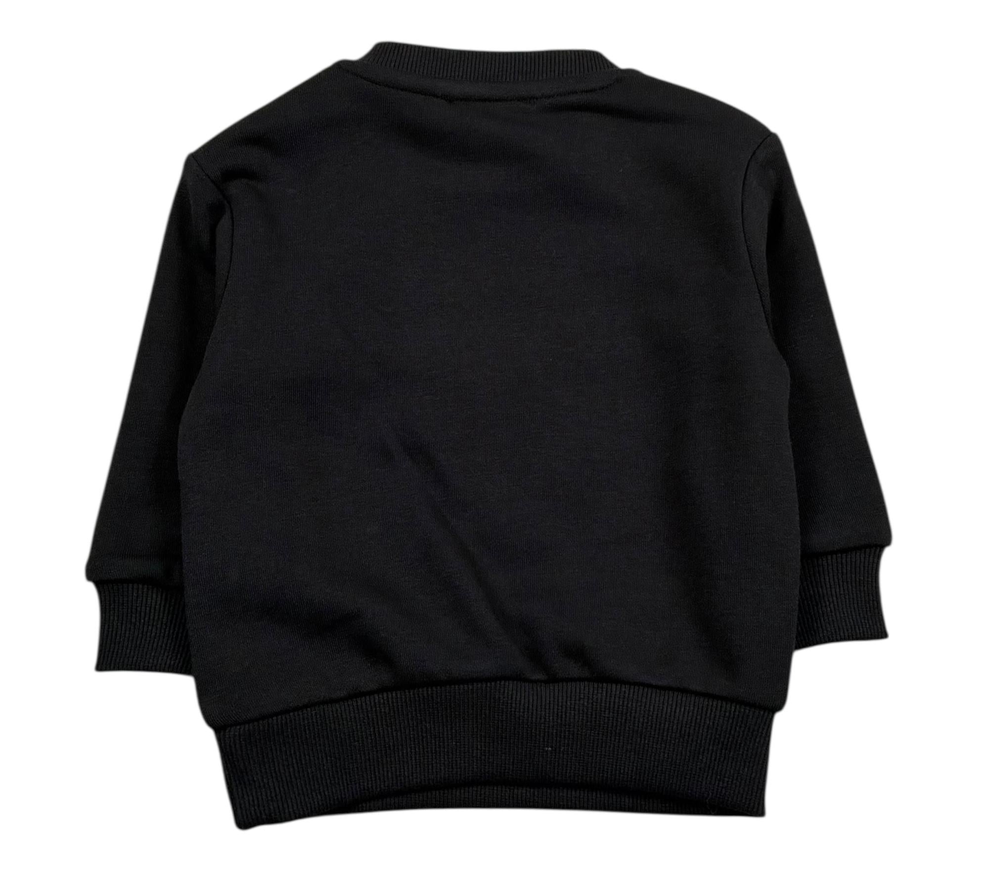 John Richmond Felpa Chiusa Girocollo Tinta Unita con Logo per Neonato RIP26036FE NERO JOHN RICHMOND 