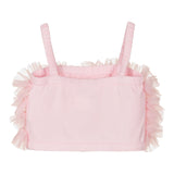 Angel'S Face Top Bretelline Tinta Unita con Tulle Rosa per Bambina