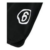 Maison Margiela Bermuda In Felpa Tinta Unita Con Stampa In Contrasto Nero Per Bambino