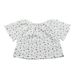 Petit Indi Camicia Tinta Unita con Stampa Fiori per Neonata SS25BK4035 BIANCO PETIT INDI 